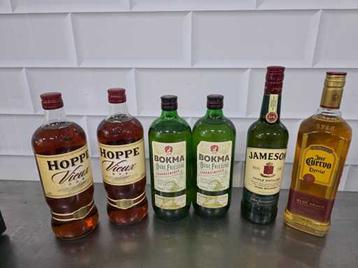 Hoppe, Bokma, Jason etc. Sticlă de băuturi spirtoase (6x)