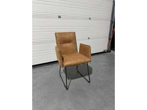 Eetkamerstoel Cognac Pu Leer (6x)