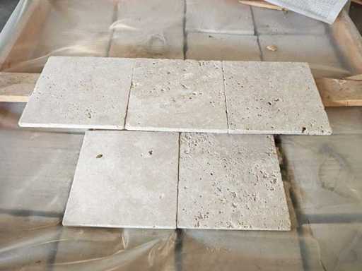 Pierres naturelles travertin ivoire roulé 20x20 cm Carrelage 27,2 m²