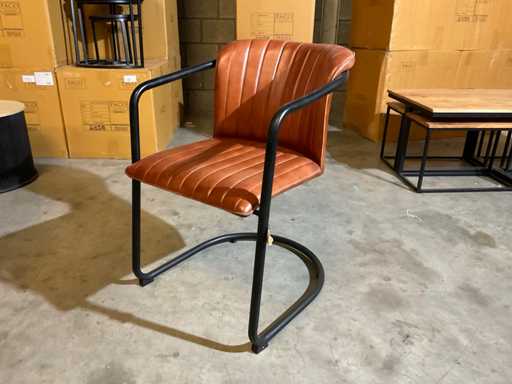 Cuchara leren Eetkamerstoelen (4x)