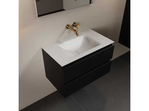 Bathroom cabinet black 80cm 