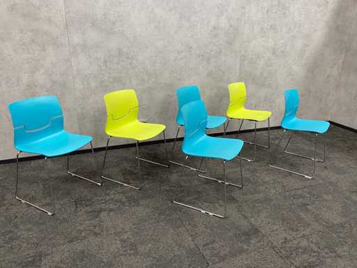 6x Gaber Slot - scaun de cantin? - albastru, verde