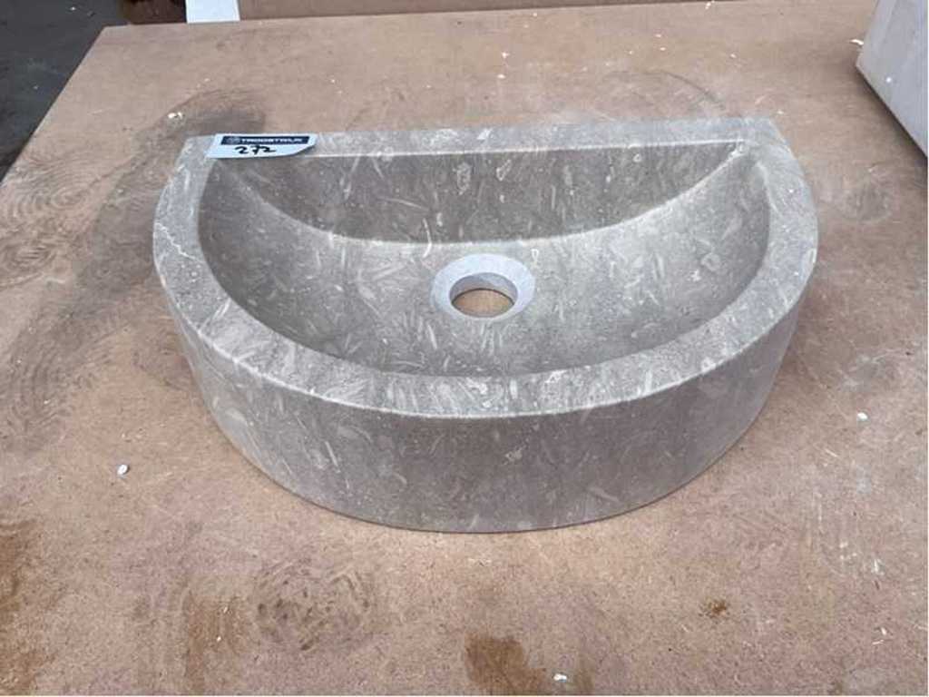 Natural Stone Grey/Green Marble Washbasin 40x26x10 cm