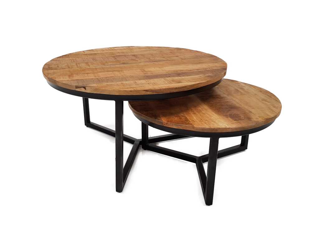 Duo coffee tables AGRA in solid wood