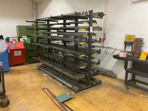 Cantilever rack with contents