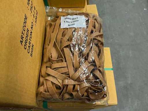 O mulțime de elastice 120/12mm maro (190 buzunare)