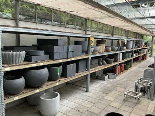 Aluminium en houten stellingen (9x)