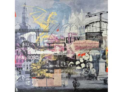 Tecnica mista/acrilico su tela Donald van Schilt 'Den Bosch'