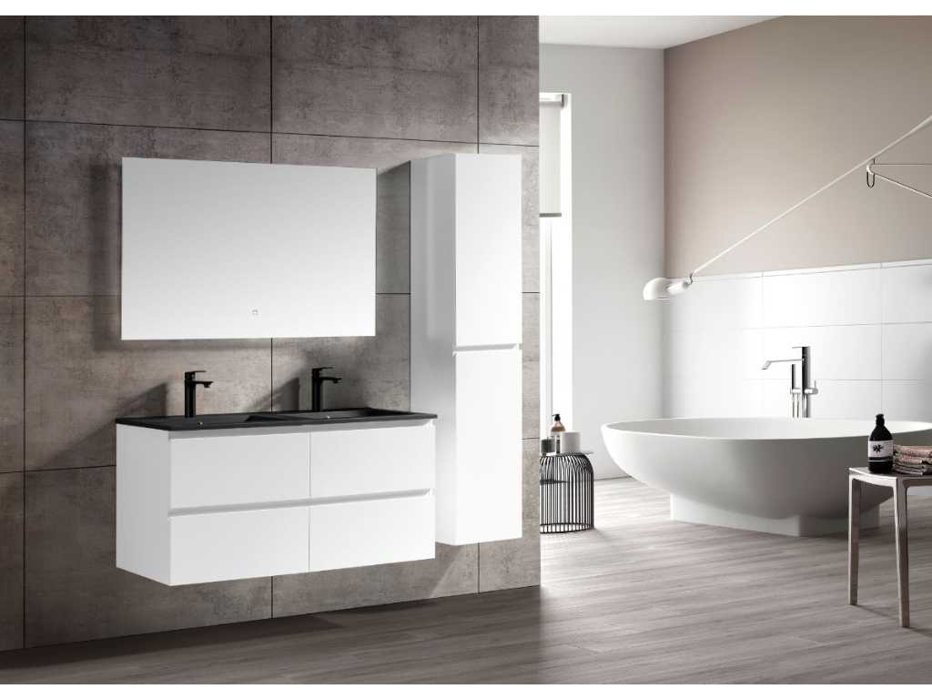 1 x 120cm ensemble de meubles de salle de bain MDF - Couleur : Blanc