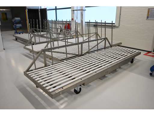2018 Masévon OCC, 10-częściowy szklany wózek transportowy ze stali nierdzewnej
