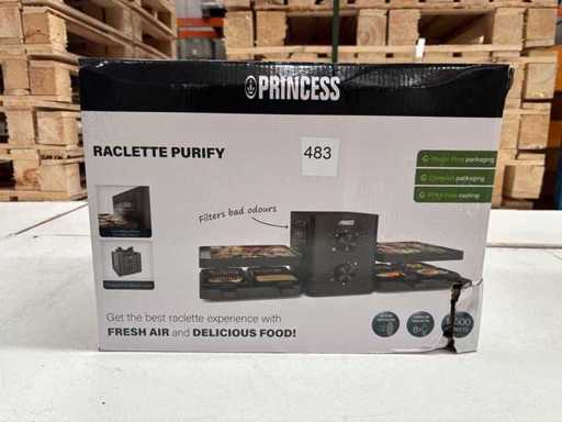 PRINCESS Purify Raclette Gastronomique pour 8 Personnes Noires