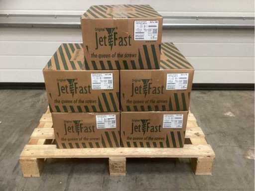 Partij Jetfast verzinkt schroeven diverse maten 16800 stuks