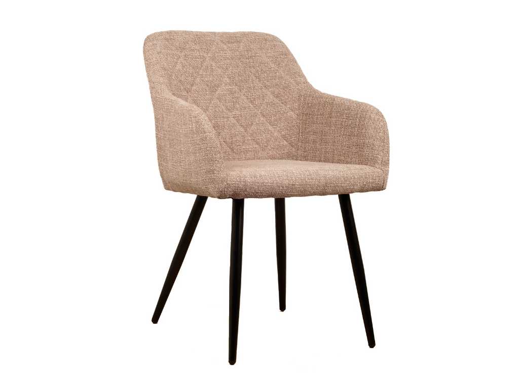 6x Design scaun de sufragerie bej țesătură