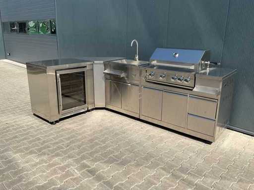 Außenküchen-Kühlschrank-Ecke-Spüle-Grill-BBQ