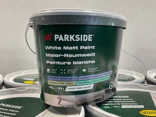 Matte wall and ceiling paint - 11 liters - white (10x)