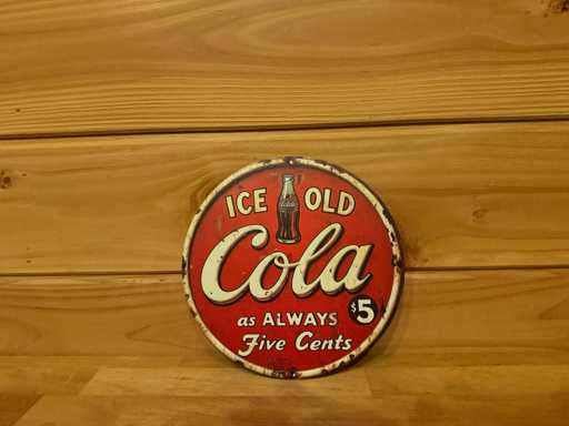 Metal advertising sign round 20cm