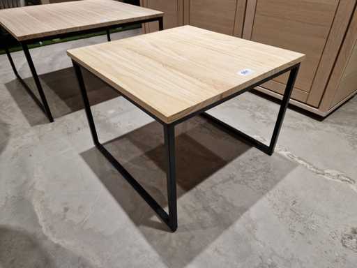 Table basse en teck diamant Modena 60 x 60 cm Naturelle droite