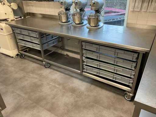 Mobile, tavolo da lavoro in acciaio inox