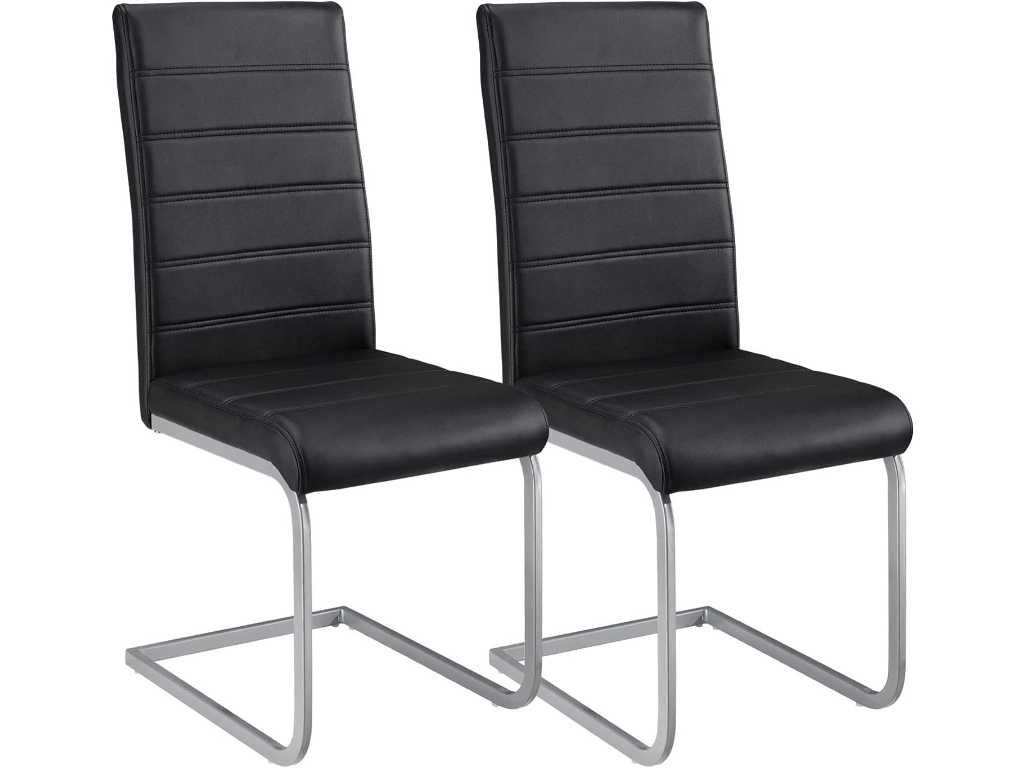 Set of 10 Dining Chairs - Black