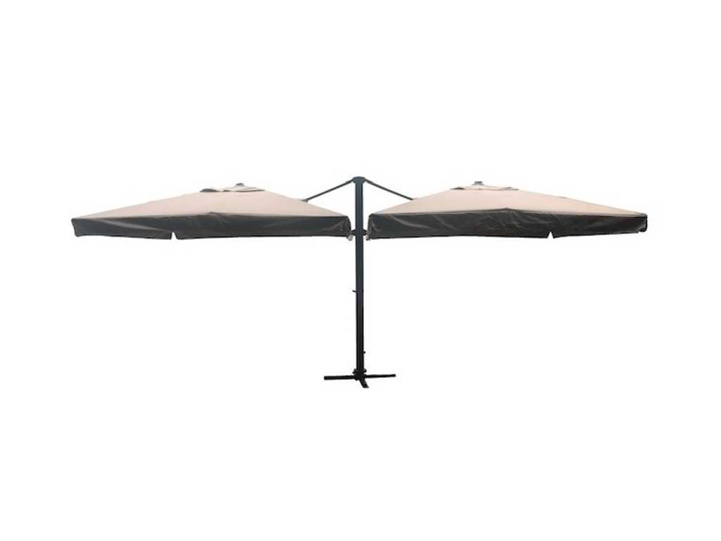 Dubbel hangende parasol Zandkleurig (2 * 300x300cm)