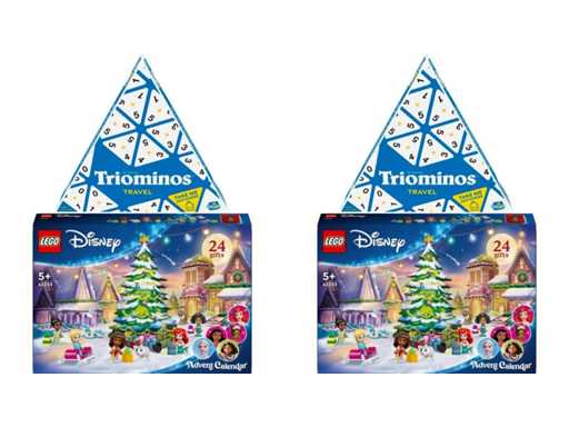 Triominos Travel - Travel Game + LEGO Disney Advent Calendar 2024 - 43253