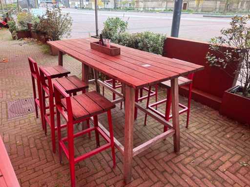 Hutten - Hardhouten hoge terrastafel (2x)