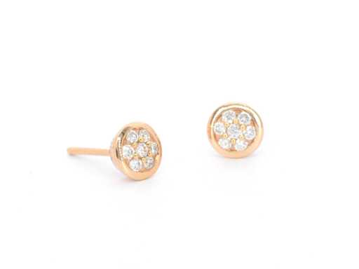 Boucles d’oreilles en or rose, diamants