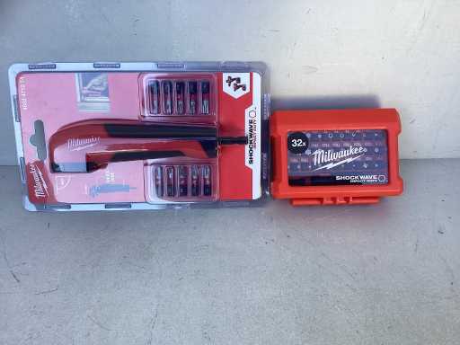 Milwaukee 4932471274 Haakse schroefkop shockwave + 31 delige bitset
