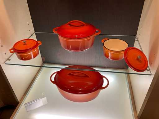 Gsw gietijzeren kookpottenset  oranje(4x)