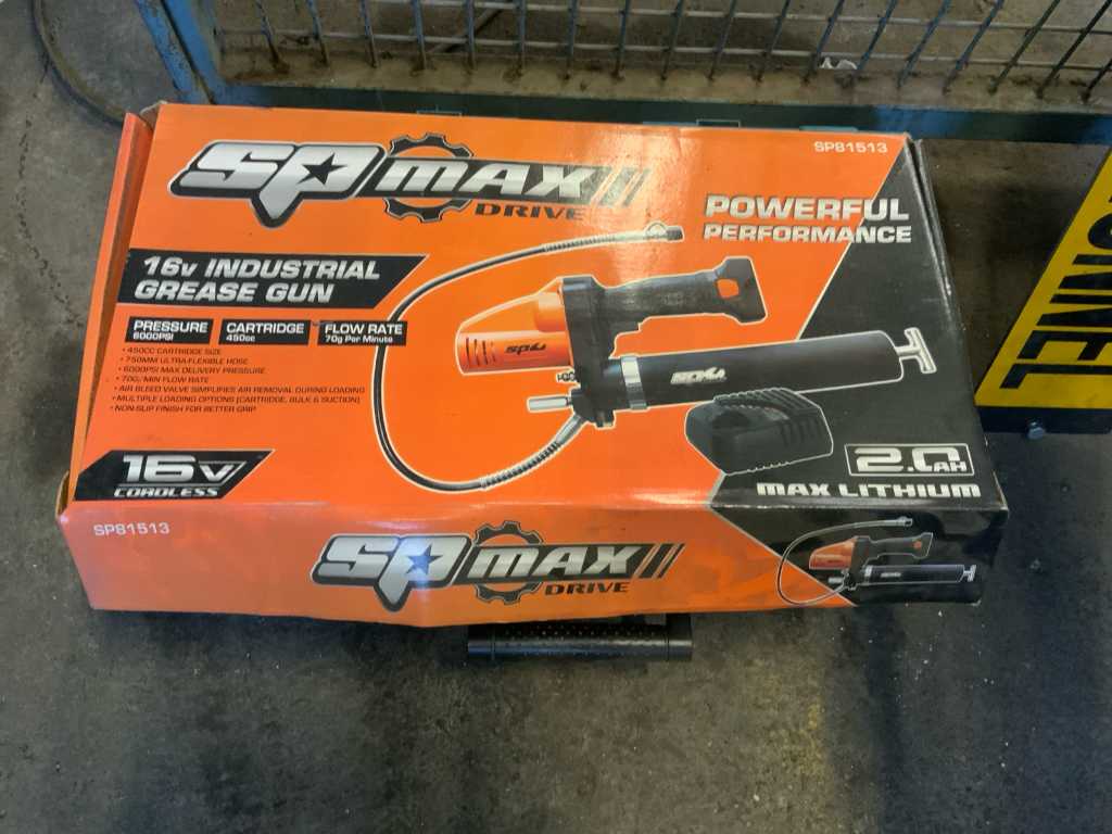 Spmax SP81513 Pistolet graisseur alimenté par batterie