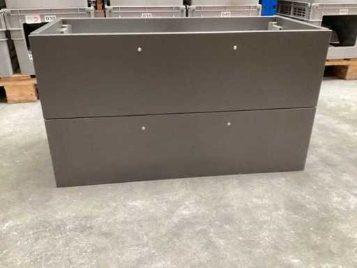 DIFFERNZ Flacher Badezimmerschrank unter dem Schrank mit 2 Schubladen