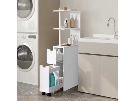 High Bathroom Cabinet, Slim Storage Cabinet