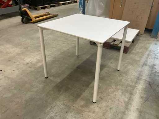 5x DESIGNER Tisch Monza by Plank 80x80x73 weiß weiß neuwertig