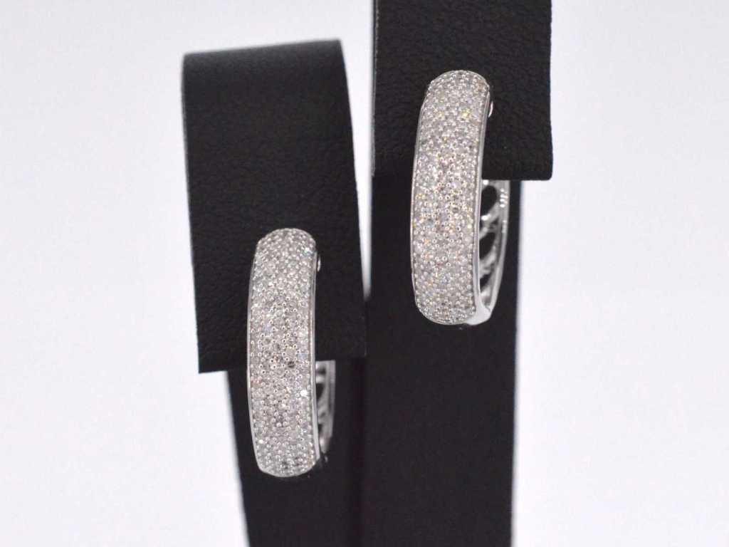 White gold earrings with real diamonds