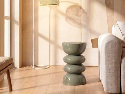Table d'appoint en métal - Kaki brillant