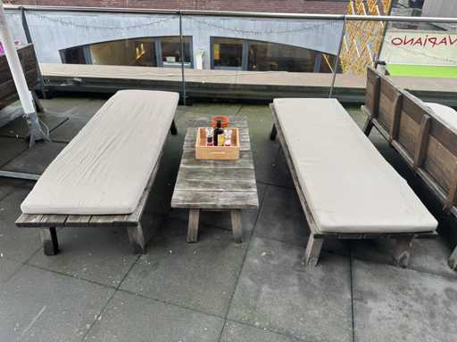 Hutten - Houten terrasbank (2x)