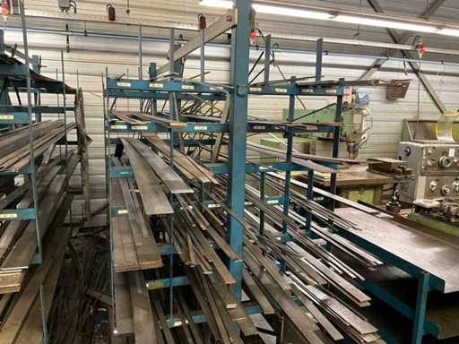 Shelving with metal stock
