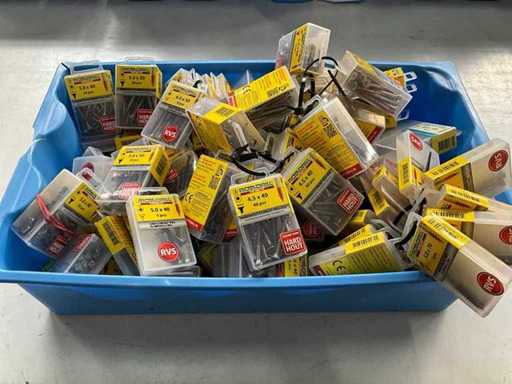 Rotadrill Assorti diverse schroeven RVS en verzinkt (100x)