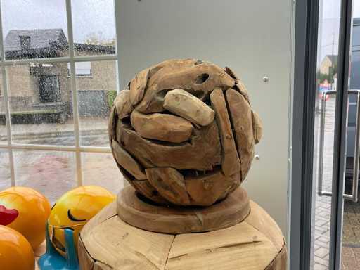 Decoratie Bal in Teak Diameter 35cm