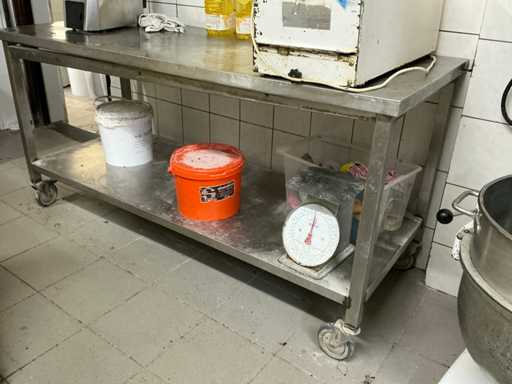 Table de travail mobile en acier inoxydable