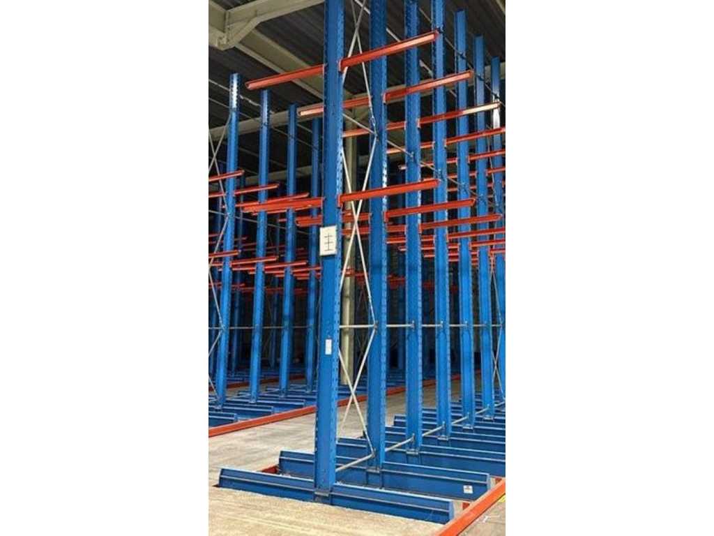 Cantilever rack double Length 4000mm, Height 5000mm, Depth 2x1250mm, 2 levels, (as New)