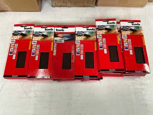 Papier de verre KWB 93 x 230 mm grain 40 paquets de 10 pièces (26x)