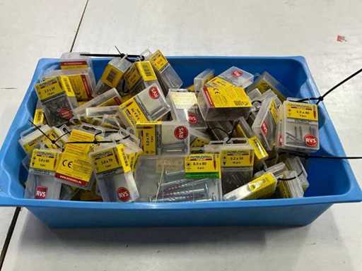 Rotadrill Assorti diverse schroeven RVS en verzinkt (100x)