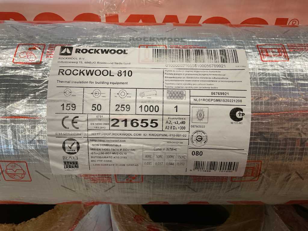 Rockwool 810 Lot d’isolation de tuyaux
