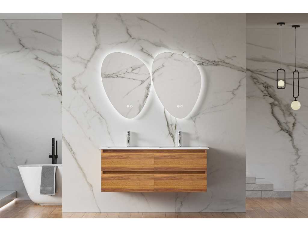 Karo - 64.0028 - Set di mobili da bagno con lavabo e specchio 2xLed.