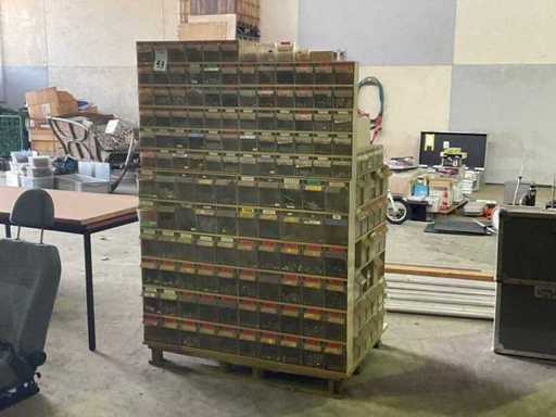 Batch of fasteners in the cabinet