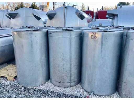 Cuve inox alimentaire de stockage 10 HL à fond plat – Vendue à l’unité