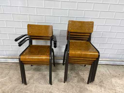 Stapelbare Kantinestoelen (8x)
