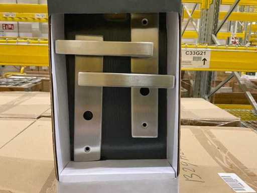 Ensembles de poignées de porte cubic long shield WC 63/8 mm (120x)