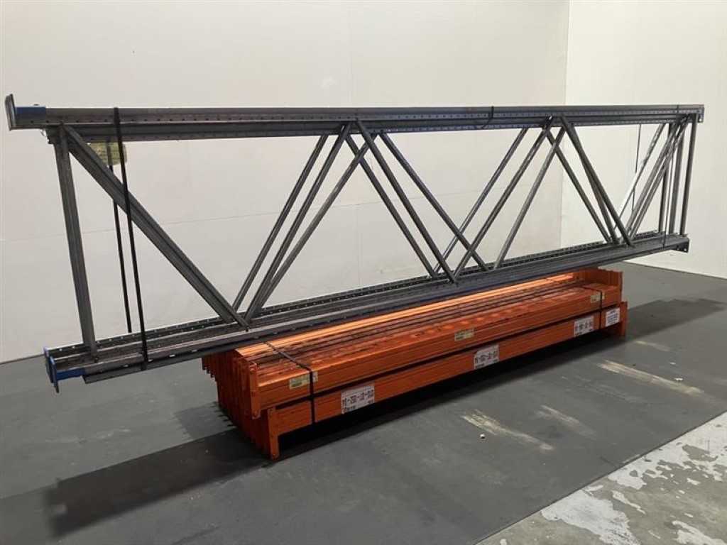 Pallet racking Length 11300 mm, Height 4500 mm, Depth 1050 mm 3 levels, second-hand